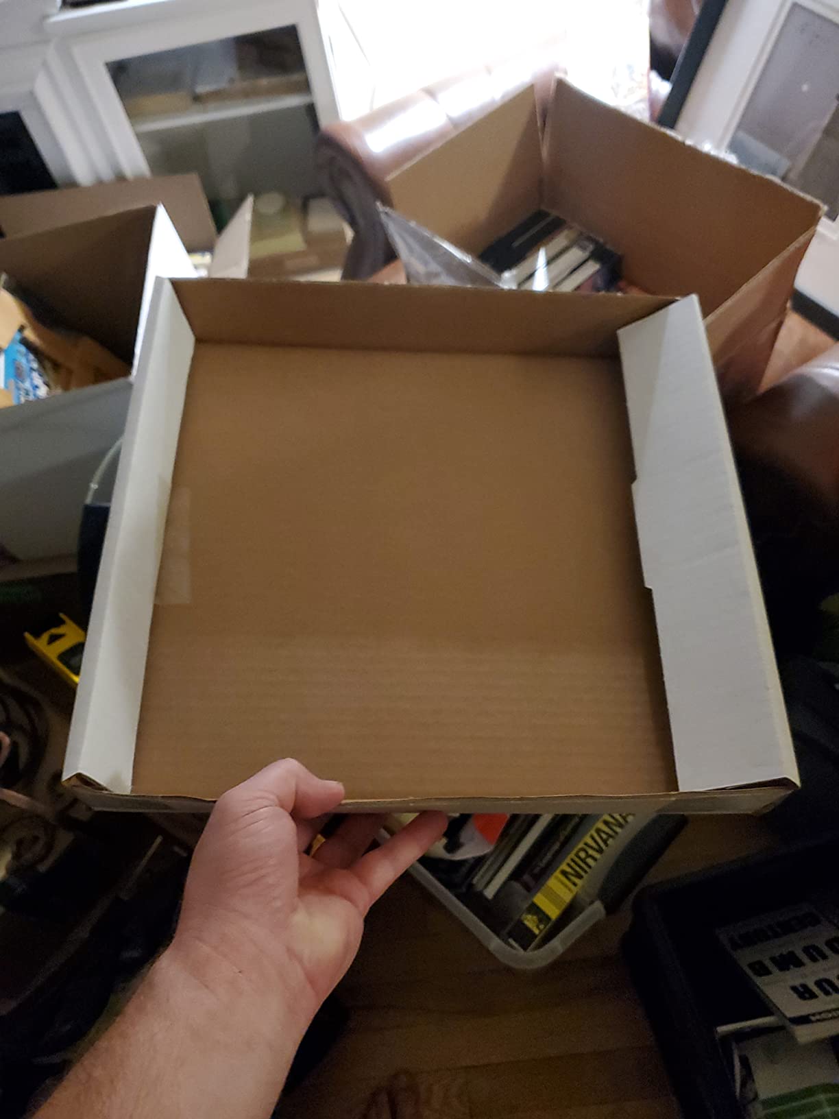 Durable Set of 5 12 inch Vinyl Record Storage Boxes - Heavy-Duty Cardboard Construction with Removable Lid - Holds Up to 90 Records Each customer photo 2