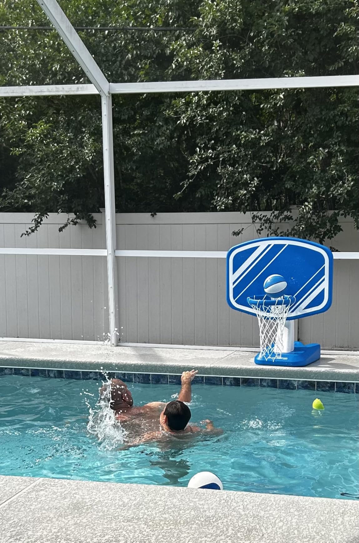 GoSports Splash Hoop PRO Pool Basketball Game - Modern Poolside Basketball Hoop with Backboard, Ball & Pump - Swimming Pool Basketball Hoop for Inground & Above Ground Pools customer photo 2