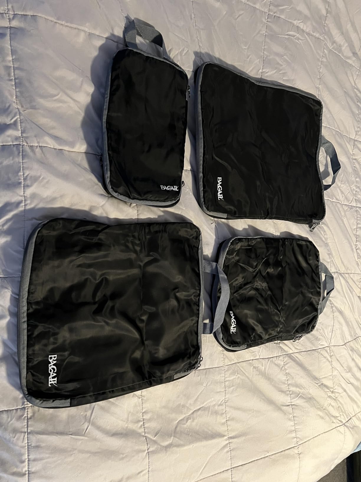 BAGAIL 6 Set Compression Packing Cubes Travel Accessories Expandable Packing Organizers (Half Mesh, Black) customer photo 2