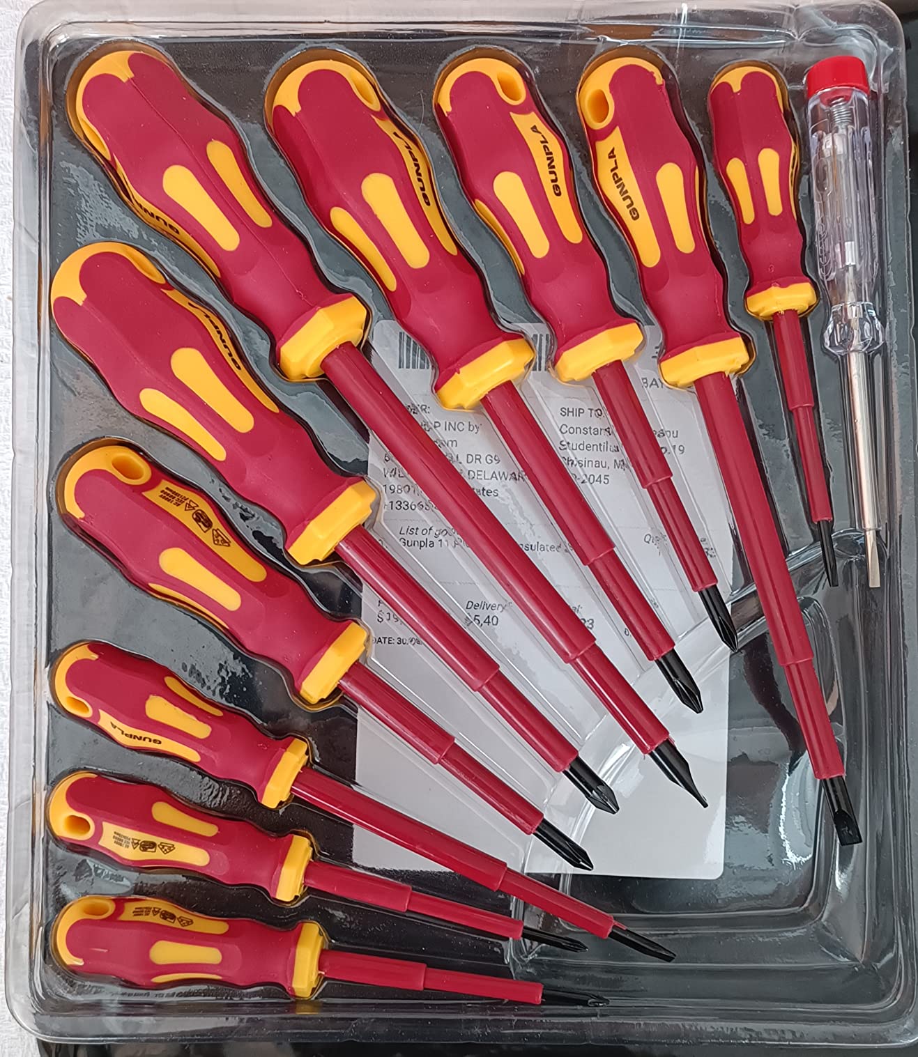 Gunpla 11 Pieces VDE Insulated Screwdriver Set, 1000V with Black Tip Magnetic, TPR Handle Electrician Soft-Grip Slotted Phillips and Pozi Tools with Safety Tester for Electrician Repair customer photo 1