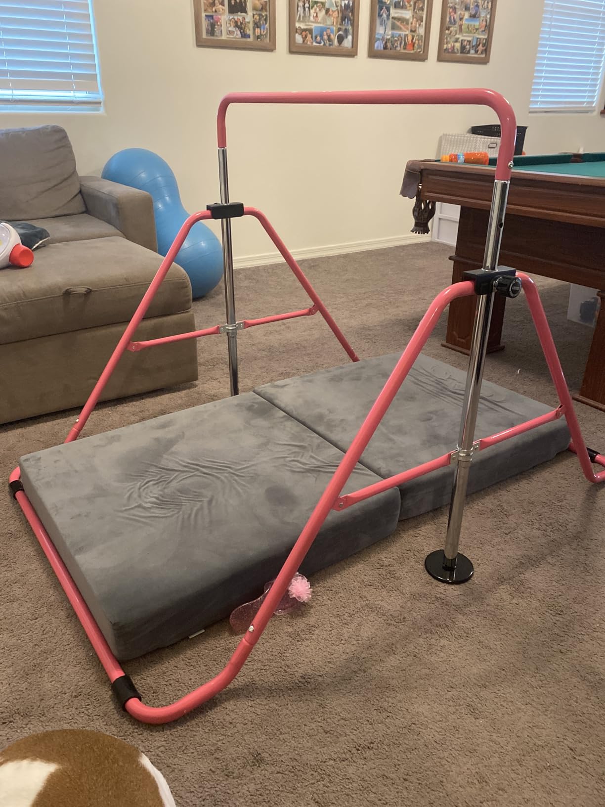 WATBKHE Kids Gymnastics Bar Gymnastic Equipment for Home Adjustable Height Gymnastic Training Bar Gymnastic Stuff for 3-7 Years Old Girls customer photo 2