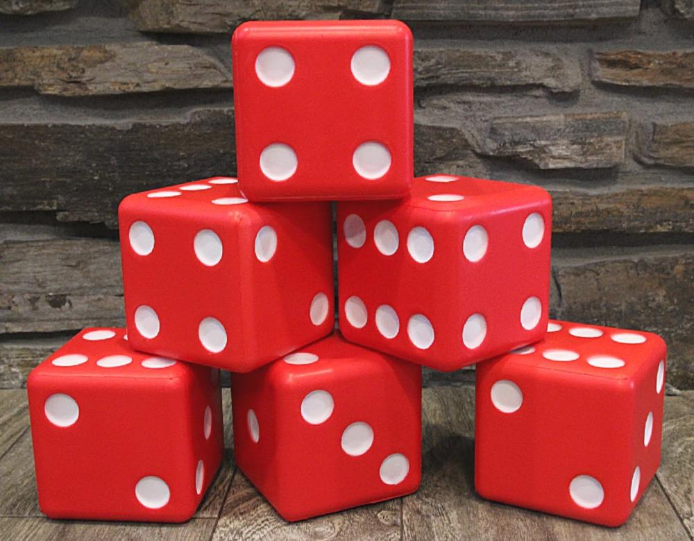 GoSports Giant 3.5 Inch Red Foam Playing Dice Set with Scoreboard (Includes 6 Dice, Dry-Erase Scoreboard and Carrying Case) customer photo 2