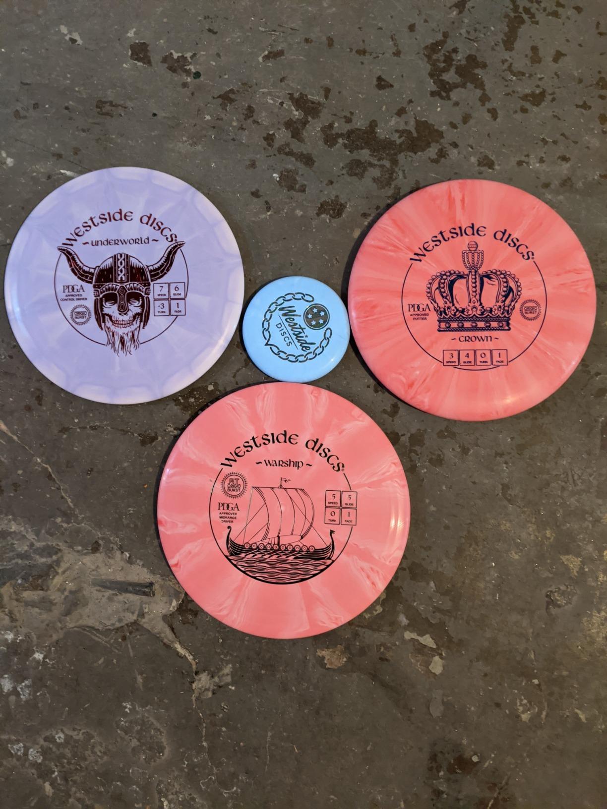 Westside Discs Origio Burst 3-Disc Golf Starter Set - Ideal All-in-One Disc Golf Set for Men - 1x Fairway Driver, Midrange & Putter Discs - Mini Marker Included - Colors Will Vary customer photo 1
