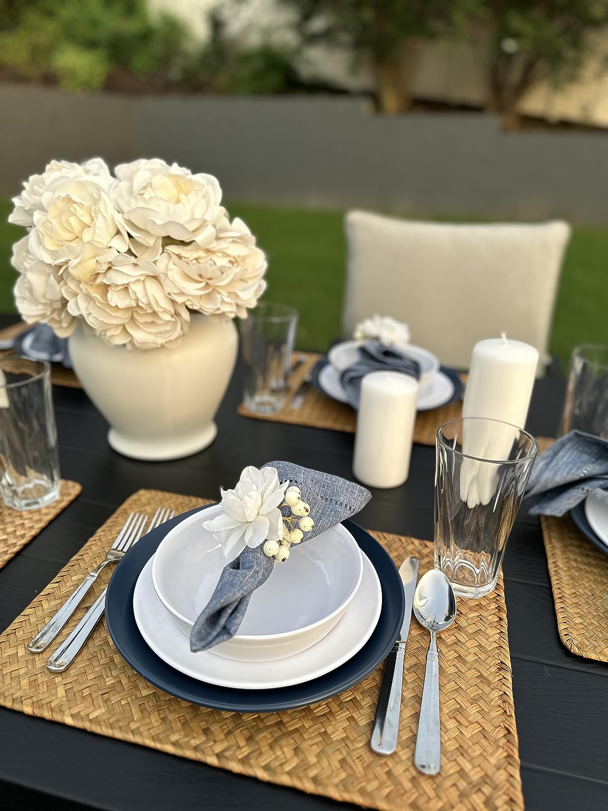 TP 18-Piece Dinnerware Set, Melamine Dishes Set with Bowls and Plates, Service for 6, Non-breakable Lightweight Dining Tableware, White customer photo 2