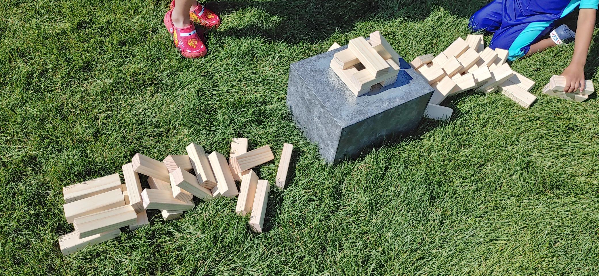 Megwoz Giant Tumble Tower Games for Kids and Adults 57 Blocks New Zealand Pine Wooden Blocks Stacking to Over 4.2FT customer photo 1