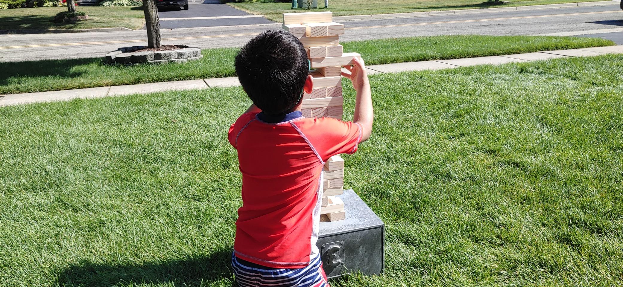 Megwoz Giant Tumble Tower Games for Kids and Adults 57 Blocks New Zealand Pine Wooden Blocks Stacking to Over 4.2FT customer photo 2