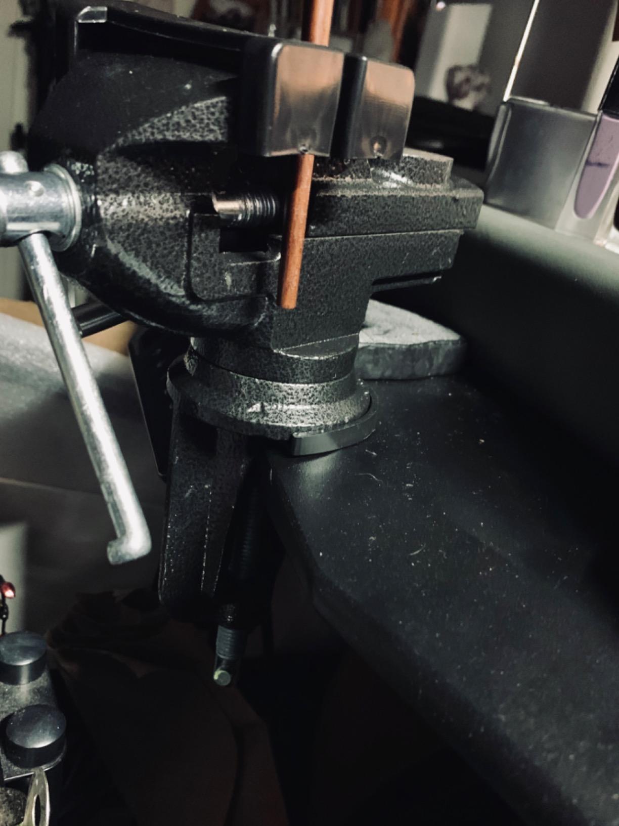Housolution 3 Inch Universal Swivel Base Table Vise, 360°Rotating Bench Clamp, Portable Repair Tool for Woodworking, Metalworking, Cutting Conduit, and Drilling - Black customer photo 2