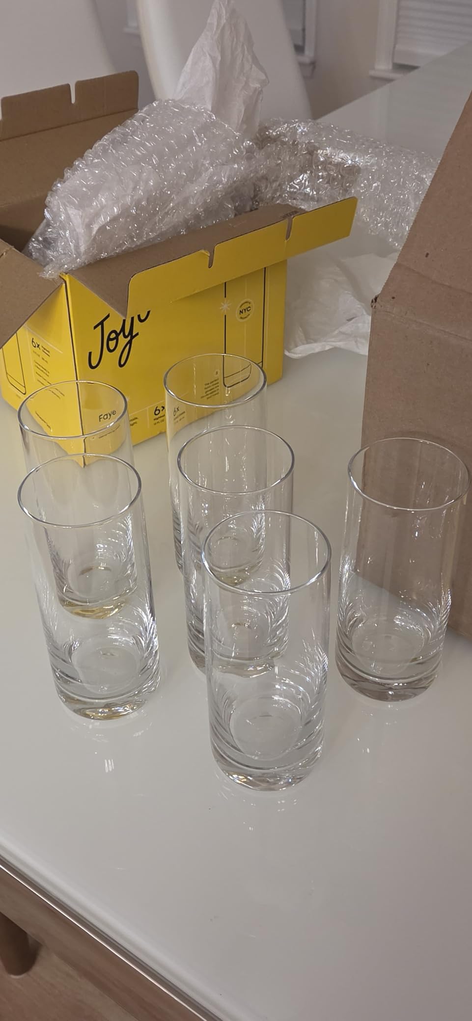 JoyJolt Faye 13oz Highball Glasses, 6pc Tall Glass Sets - Lead-Free Crystal customer photo 1