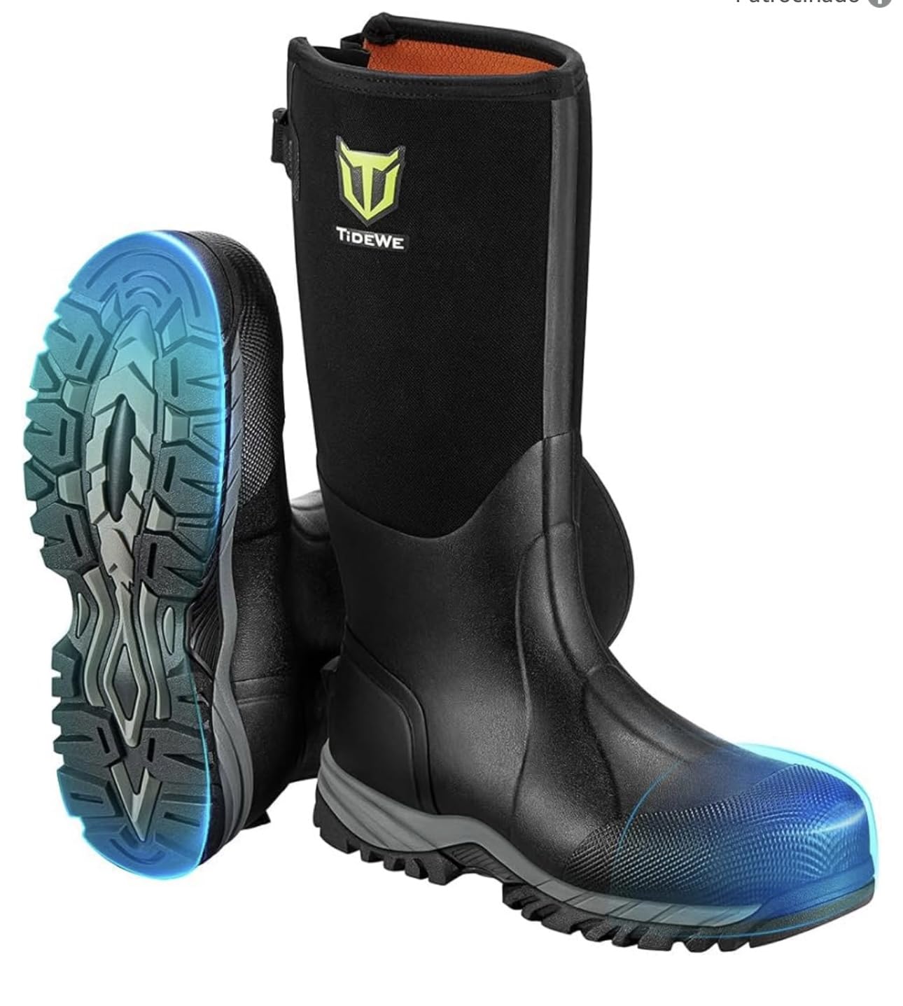 TIDEWE Rubber Work Boot for Men with Steel Toe & Shank, Waterproof Anti Slip Hunting Boot, 6mm Neoprene Hunting Boot for Manufacturing, Construction, Farming customer photo 2