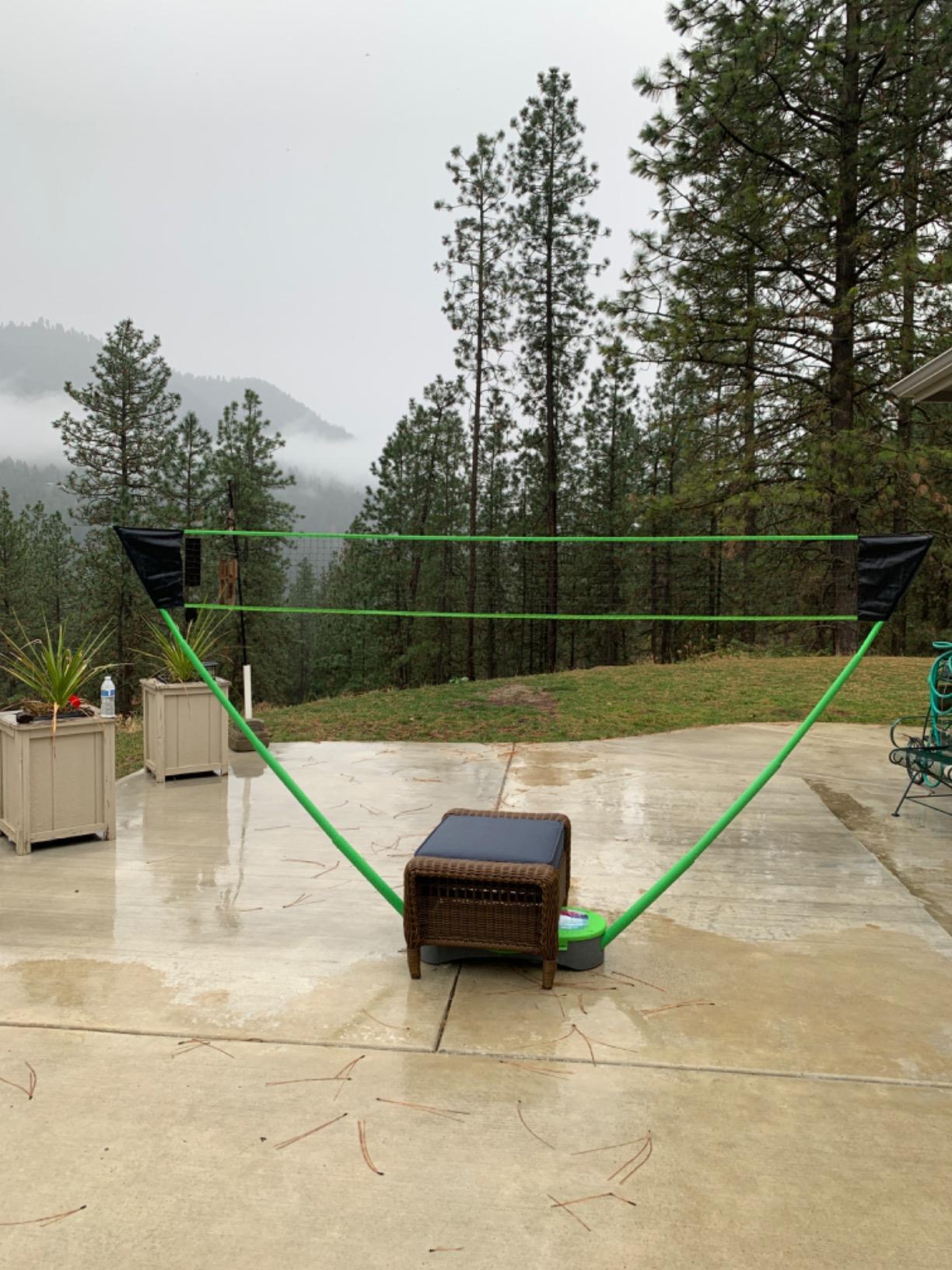 Portable Badminton Net Set, Folding Volleyball Badminton Net, 4 Professional Graphite Badminton Racket, 8 Racket Grip Tape, 4 Shuttlecocks, Family Game, Backyard Sports customer photo 1