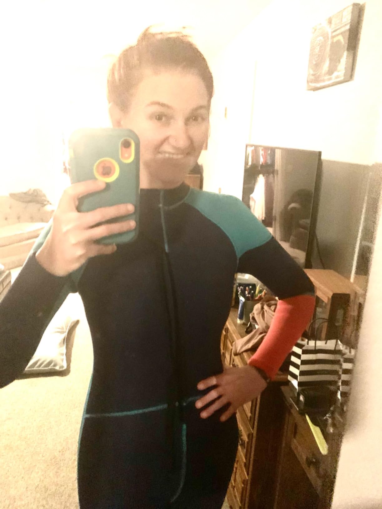 OMGear Wetsuit Men Women 3mm Neoprene Full Body UV Protection One Piece Long Sleeves Scuba Diving Suits Back Zipper customer photo 1