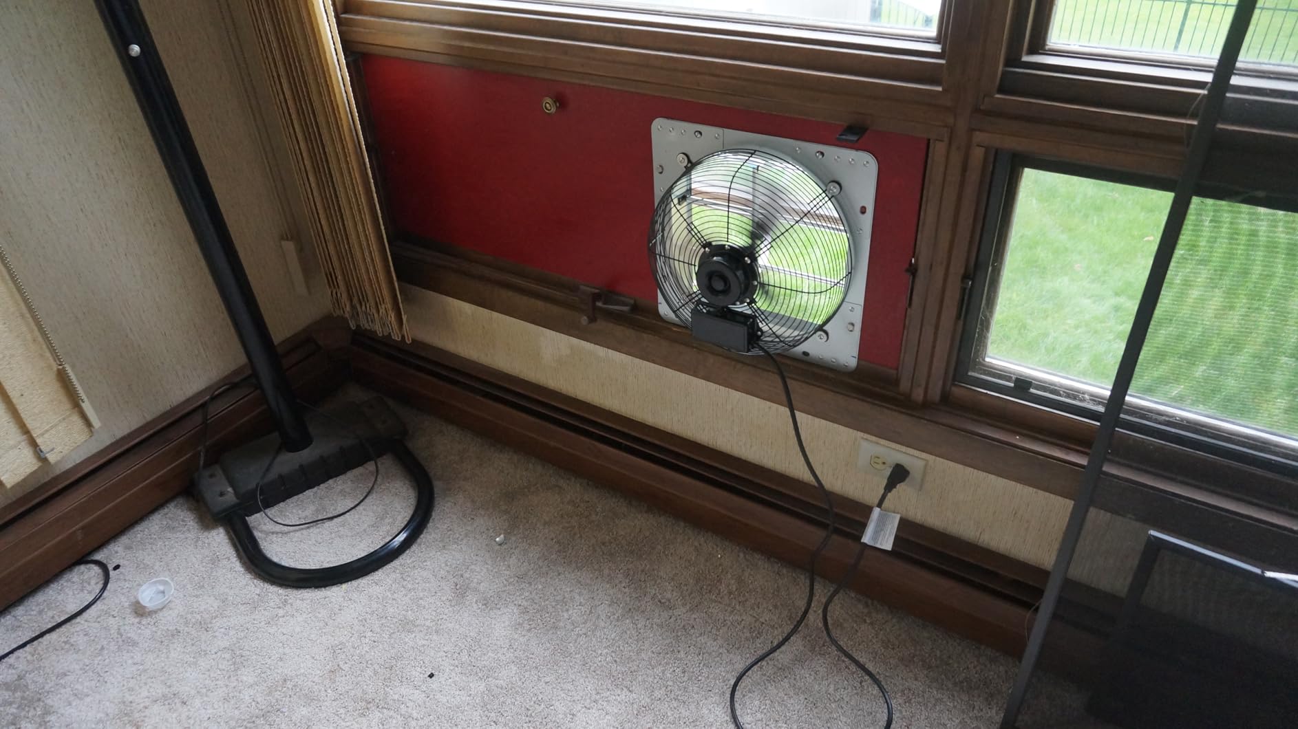 KEN BROWN 12 Inch Shutter Exhaust Fan Wall Mounted, Aluminum with Power Cord Kit, High Speed 1450CFM customer photo 2