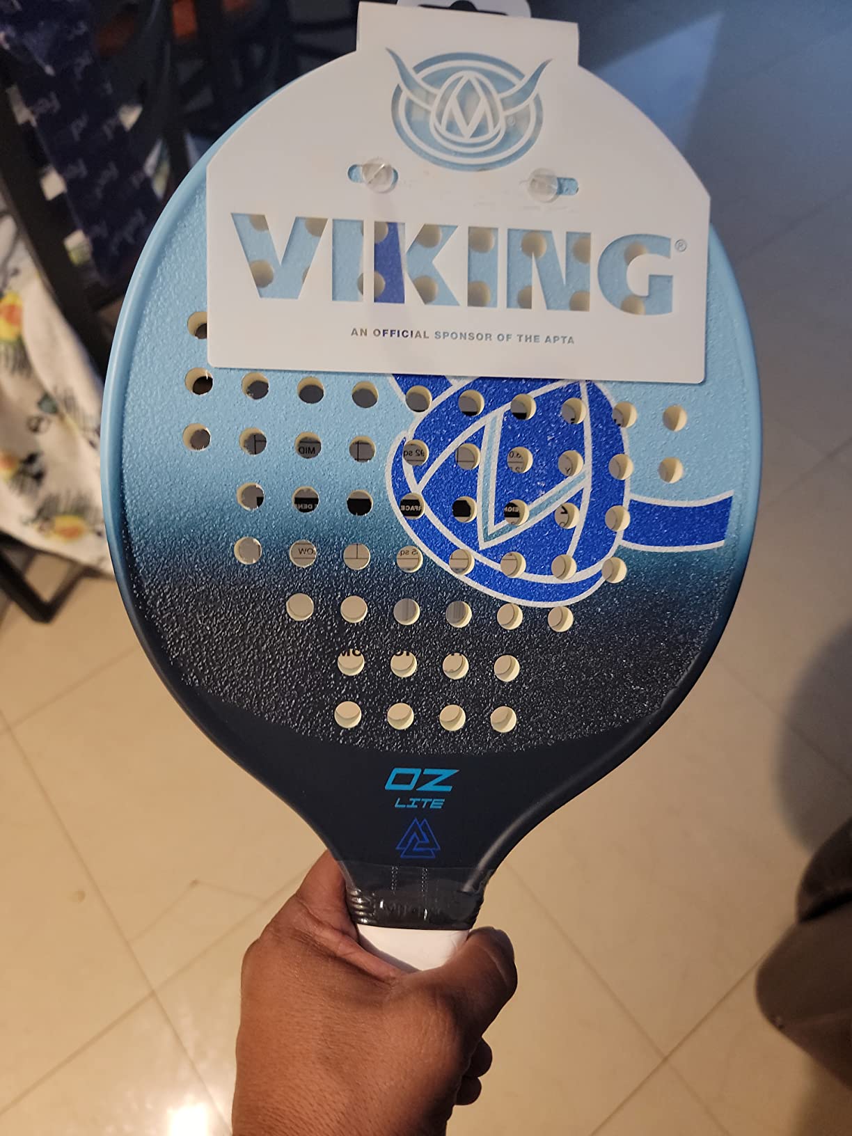 Viking OZ Lite GG (Gradient) Platform Tennis Paddle (Light Blue) customer photo 2