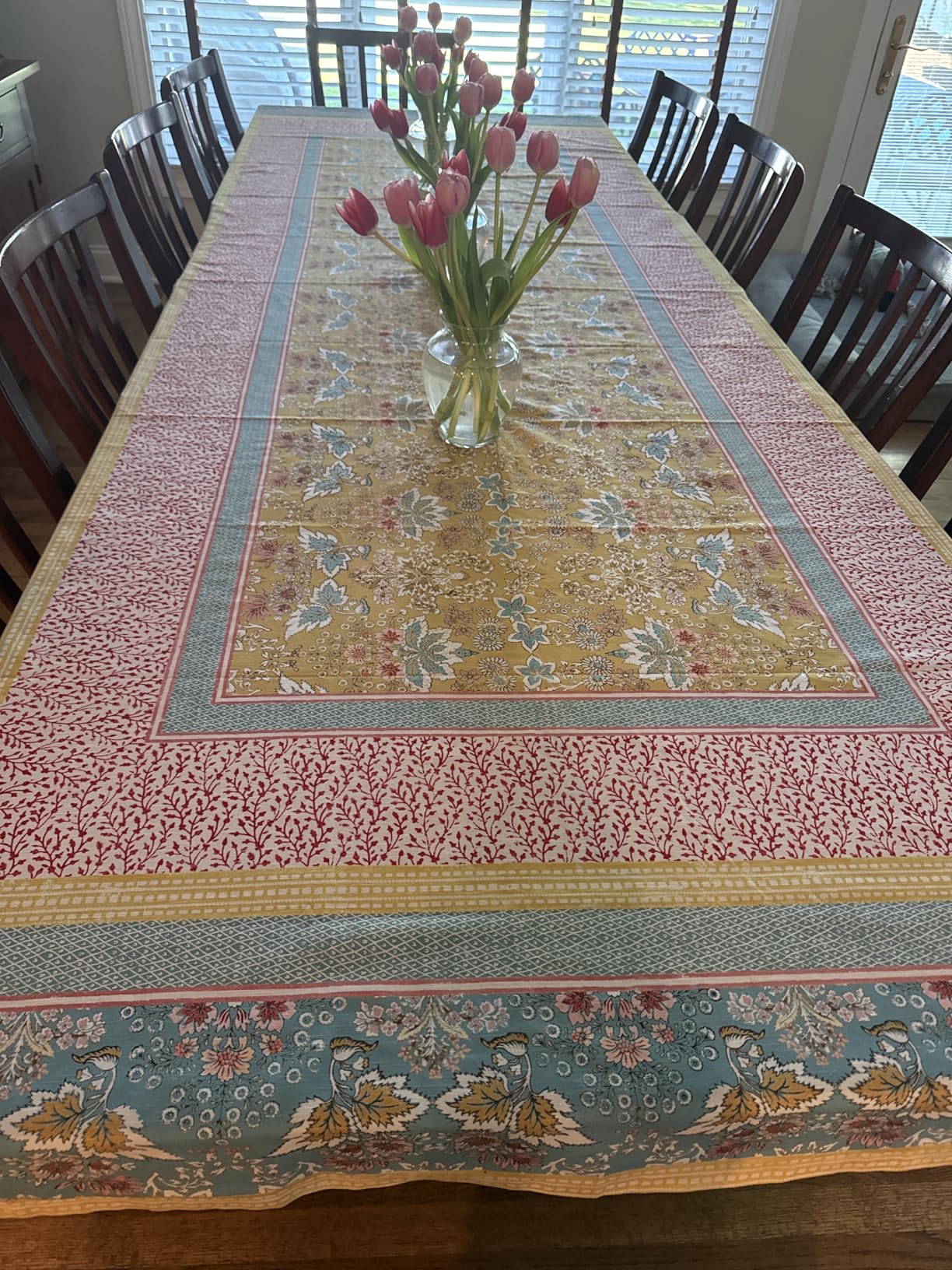 Maison d' Hermine Table Cloth Rectangle Table 100% Cotton 60 x 90 Inches Tablecloth Reusable Decorative for Dining Kitchen Room Farmhouse Party Home Hotel Restaurant Spring Summer - Provence customer photo 2
