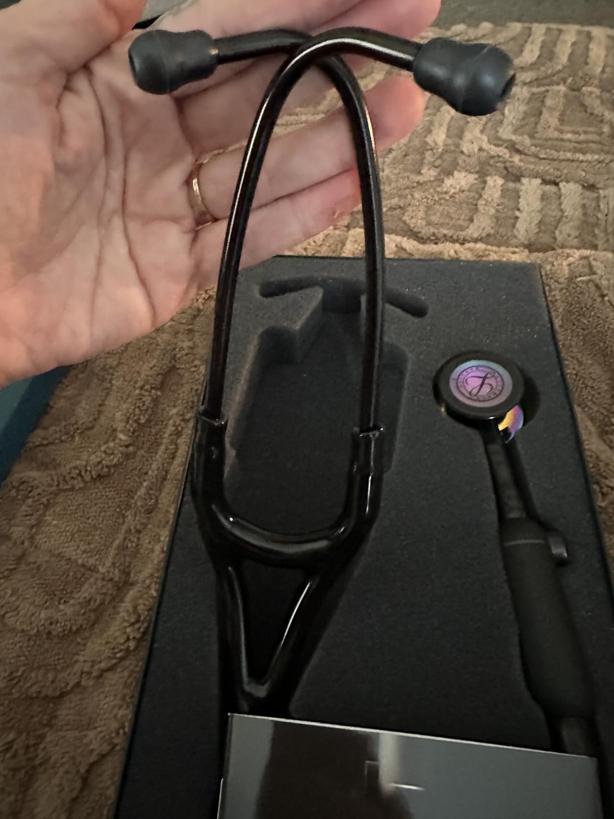3M Littmann CORE Digital Stethoscope, 8480, Up To 40x Amplification, Active Noise Cancellation, In-App Sound Wave Visualization, Black-Finish Chestpiece customer photo 2