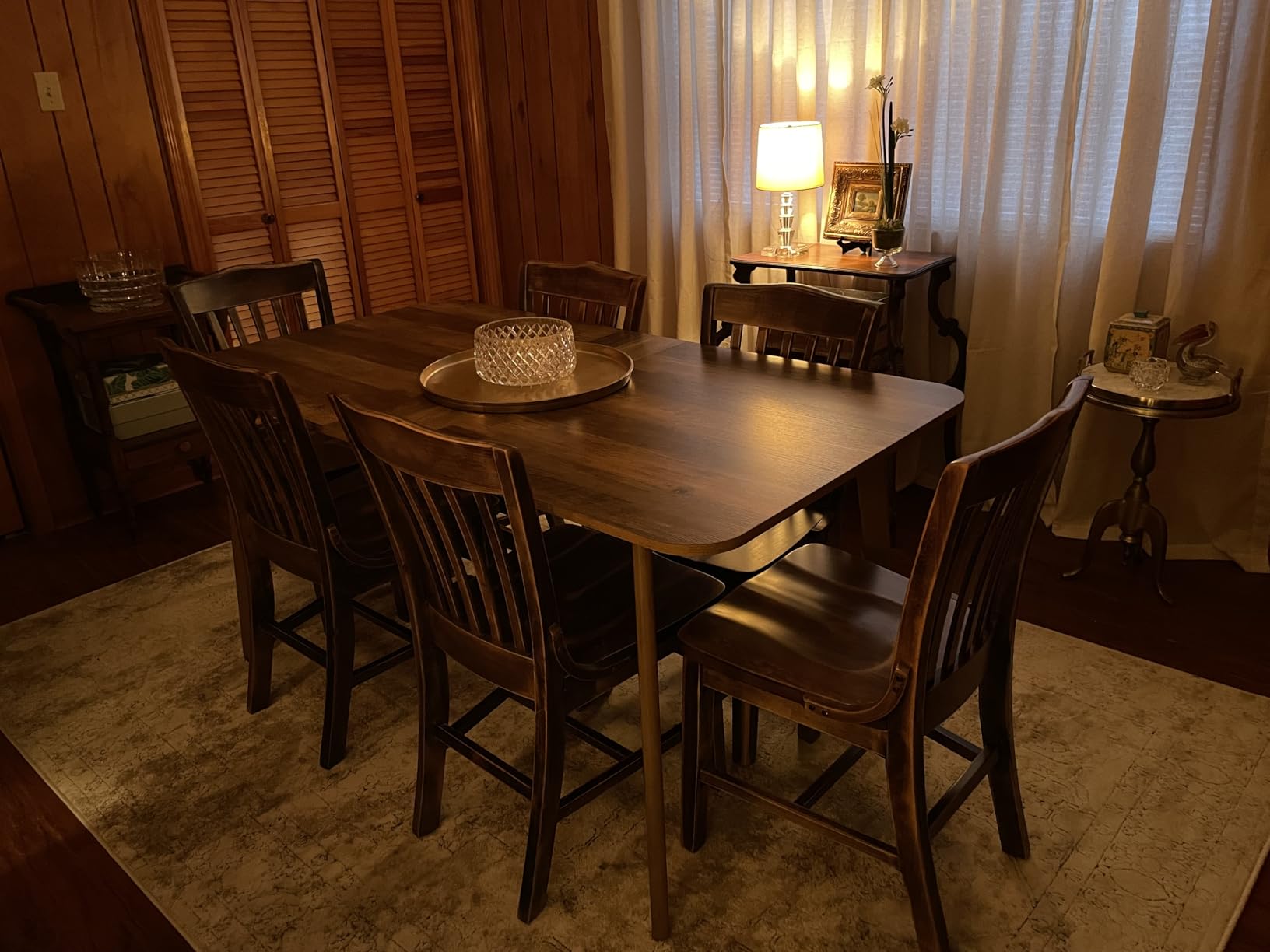 VASAGLE Folding Dining Table, Kitchen Table, Drop Leaf Extendable Table for Small Spaces, Seats 2-4 People, Industrial, Rustic Brown and Black UKDT077B01 customer photo 2