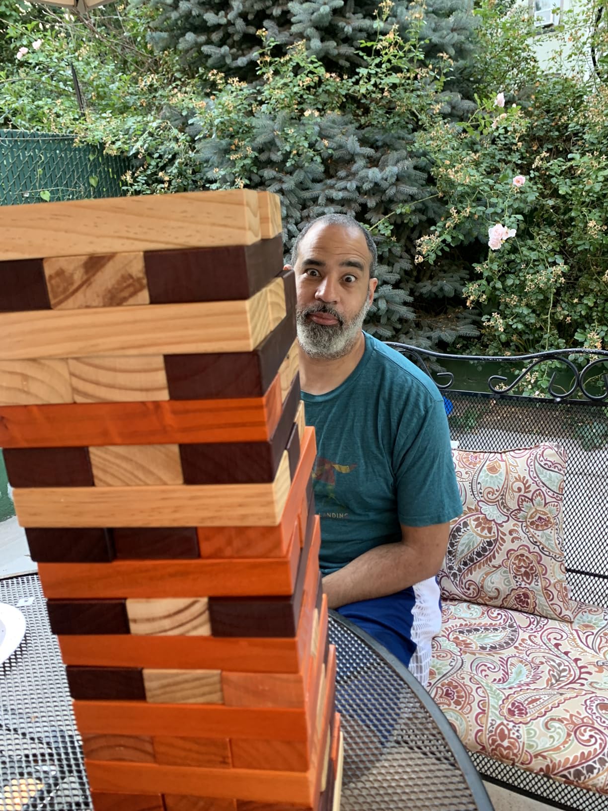 SWOOC Reclaimed Giant Tower Game (Weather Resistant) 60 Blocks + Storage Crate/Outdoor Game Table | Stacks up to 5ft customer photo 2