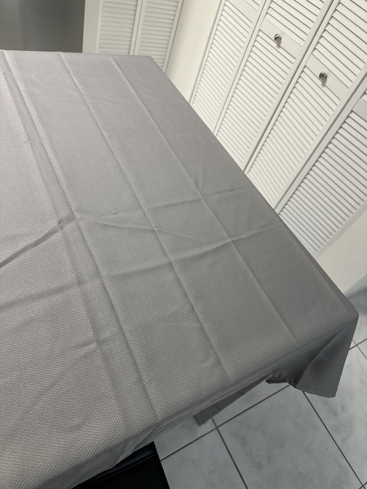 Biscaynebay Textured Fabric Square Tablecloths 54x54 Inches, Natural Water Resistant Spill Proof Table Cloth Washable Small Card Folding Table Covers for Dining, Kitchen, Wedding and Parties customer photo 2
