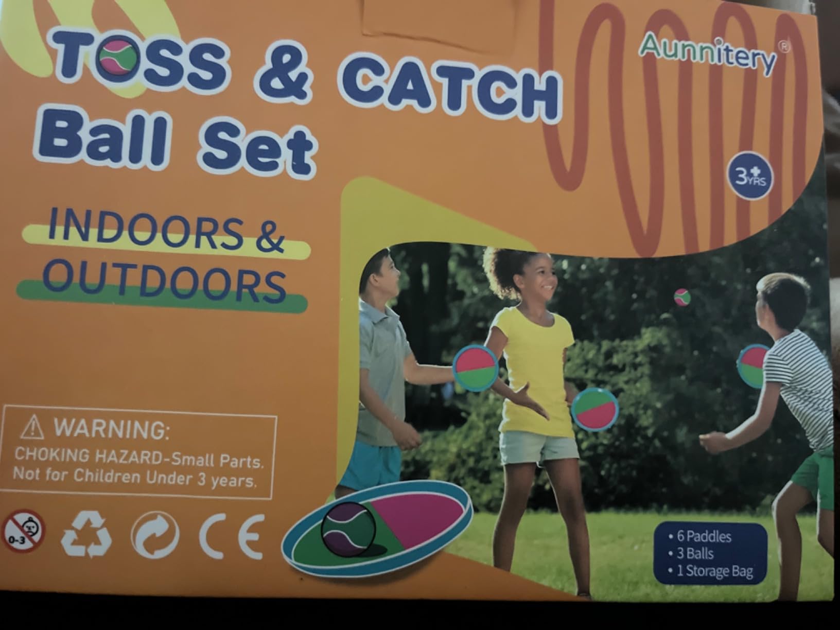 Outdoor Games, Toss and Ball Set with 6 Paddles and 3 Balls, Perfect Yard Games Outdoor Toys Games for Kids Ages 4-8 Easter Gifts for Kids/Adults/Family customer photo 2