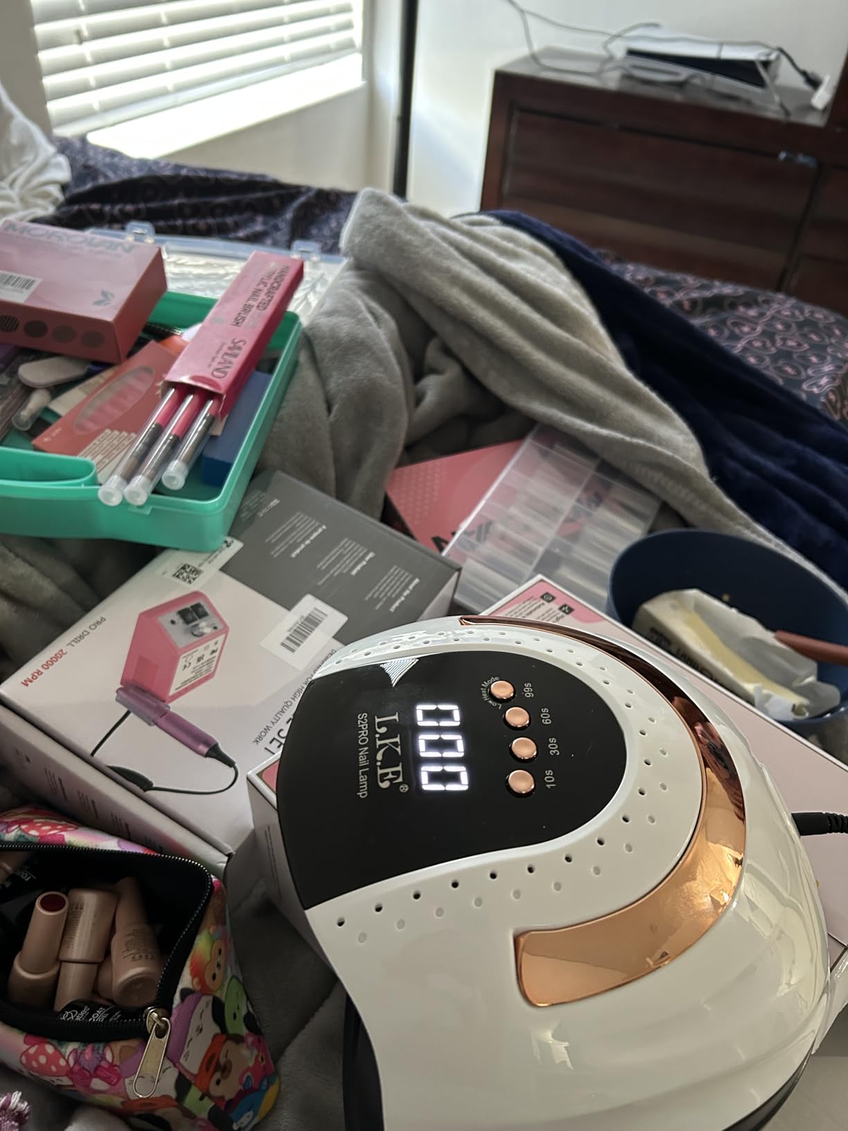 JIASHENG Professional Nail Drill, 20000rpm Electric Nail Drill Machine, Electronic Nail File Drills for Acrylic Nails Gel Nails Manicure Pedicure Tools for Salon Use customer photo 1