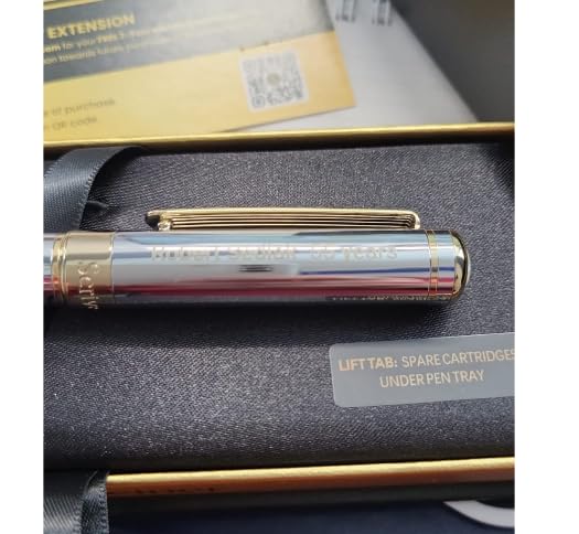 Scriveiner Midnight Blue Fountain Pen - Stunning Luxury Pen with Chrome Appointments, Schmidt Nib (Medium) customer photo 1