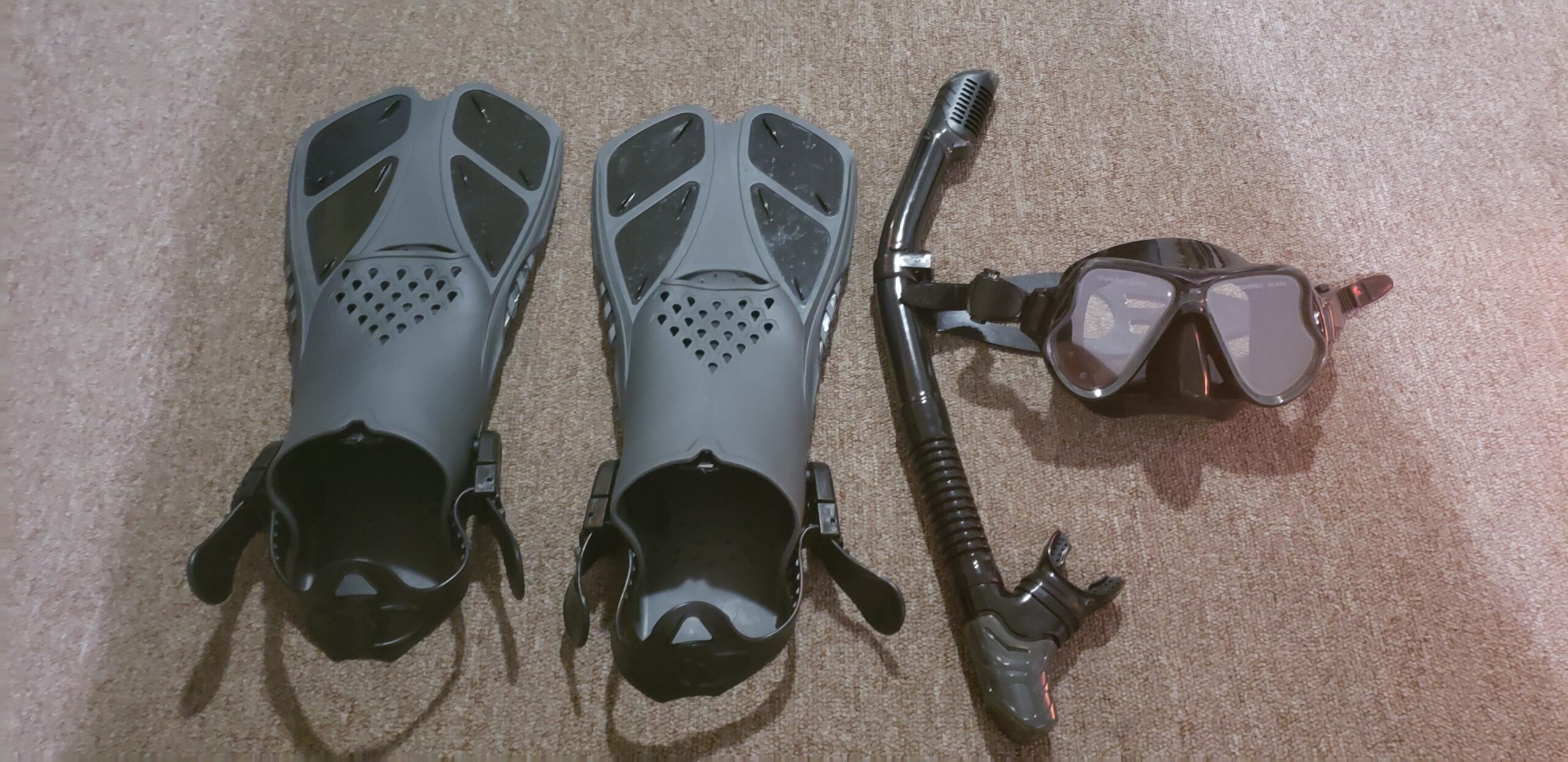 Mask Fins Snorkel Set, Snorkeling Gear for Adults, Panoramic View Snorkel Mask Anti-Fog, Adjustable Dive Flippers, Dry Top Snorkel and Travel Bag, Scuba Gear for Swimming Snorkeling Diving customer photo 1