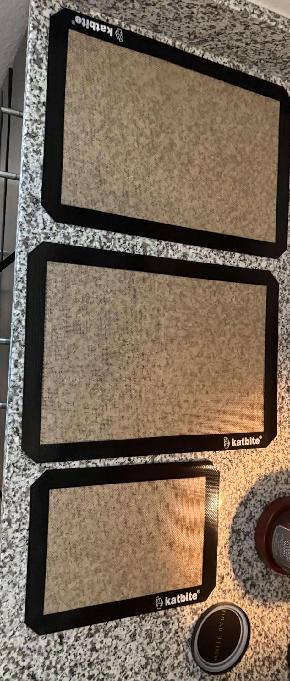 Silicone Baking Mat, Katbite Large Baking Mat Set of 3 - 2 Half Sheets Mats (11 5/8