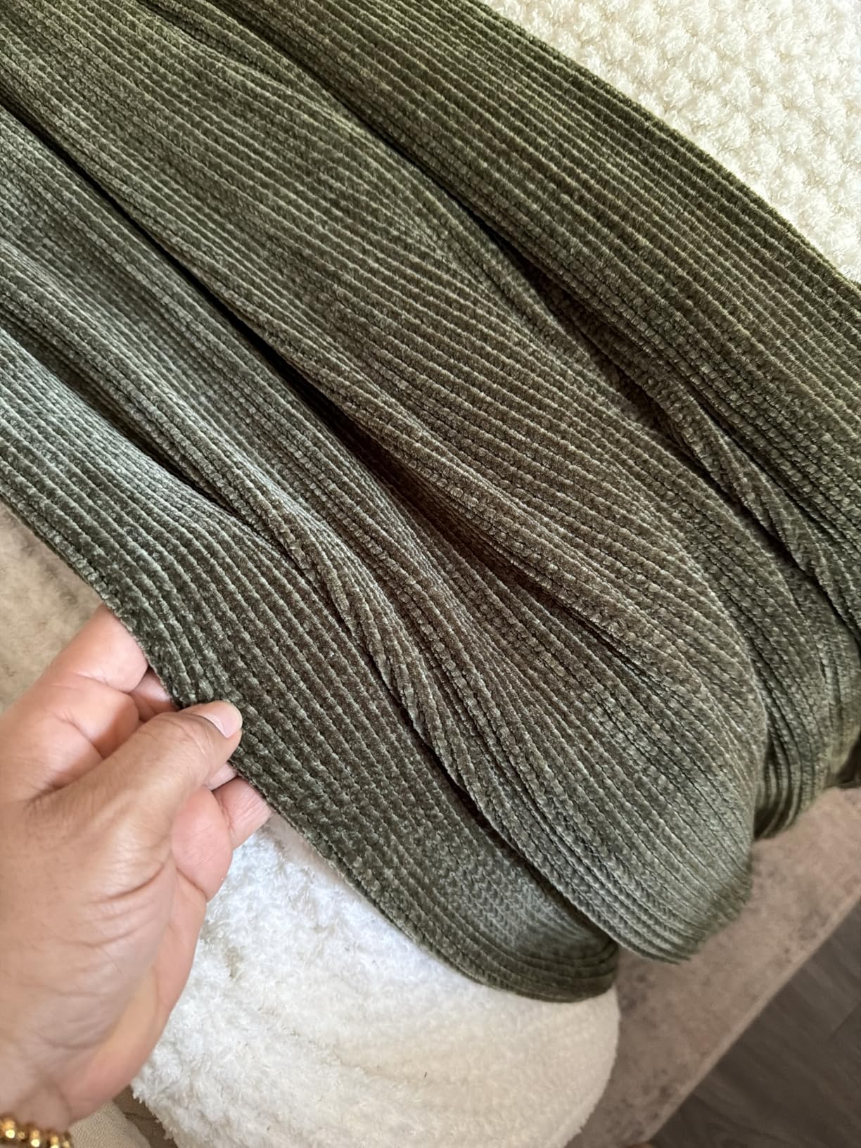 lifein Chenille Throw Blanket 50x60 - Soft Boho Knitted Blanket for Couch Cozy Farmhouse Decor Bed Throw, Lightweight All Season White/Cream Blanket, Decorative for Living Room Bedroom Spring Decor customer photo 1