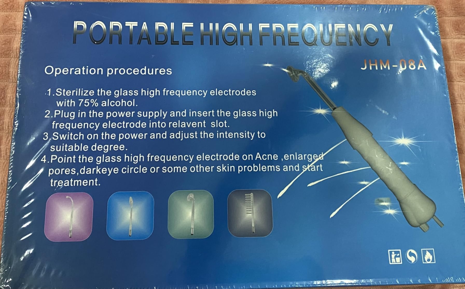 High Frequency Facial Machine Skin Care Tool for Wrinkles Reducing Skin Tightening High Frequency Facial Wand with 4 Tubes customer photo 1