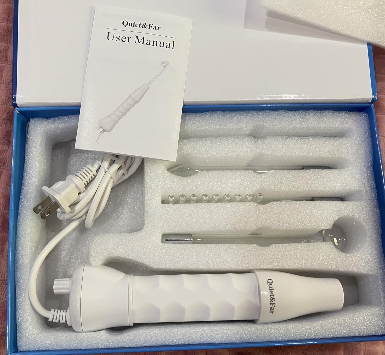 High Frequency Facial Machine Skin Care Tool for Wrinkles Reducing Skin Tightening High Frequency Facial Wand with 4 Tubes customer photo 2
