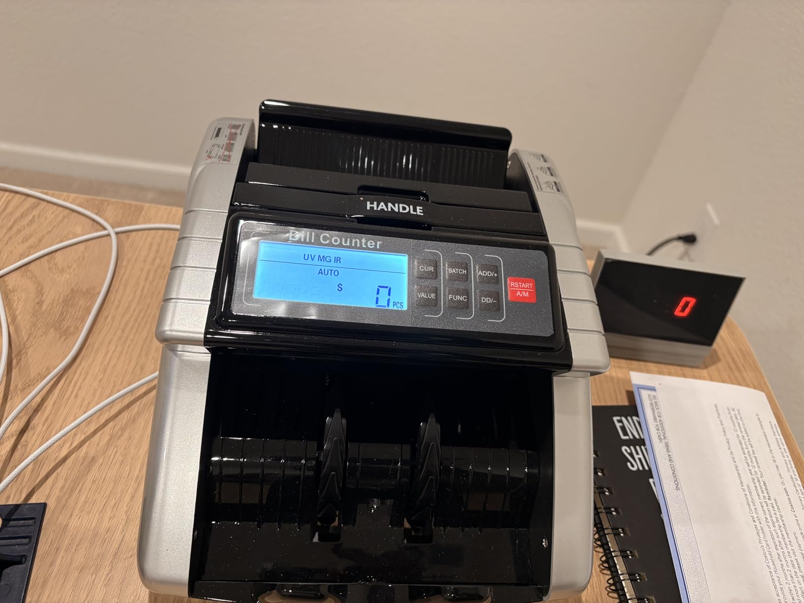 Aneken Money Counter Machine with Value Count, Dollar, Euro UV/MG/IR/DD/DBL/HLF/CHN Counterfeit Bill Detectors, Add and Batch Modes, Cash Counter with LCD Display | Jam-free and durable customer photo 1