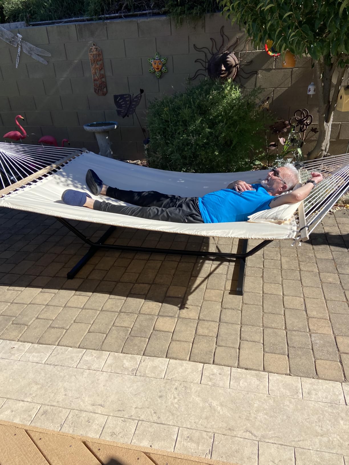 SUNCREAT 2 Person Hammock with Stand, Heavy Duty Portable Hammocks, 475 lbs Capacity, Dark Grey customer photo 1