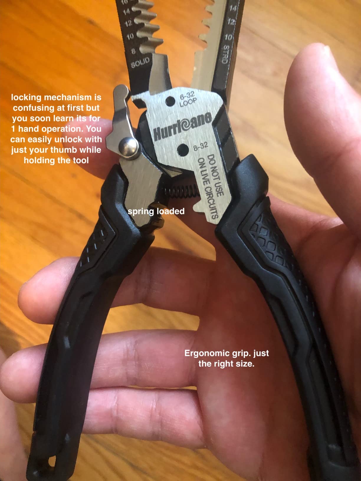 HURRICANE 6-in-1 Wire Stripper, Crimping Tool, Wire Cutter Stripping Tool, Multifunctional Electrical Pliers for Cable Stripper, Wire Crimper(8-18 AWG Solid, 10-20 AWG Stranded) customer photo 1