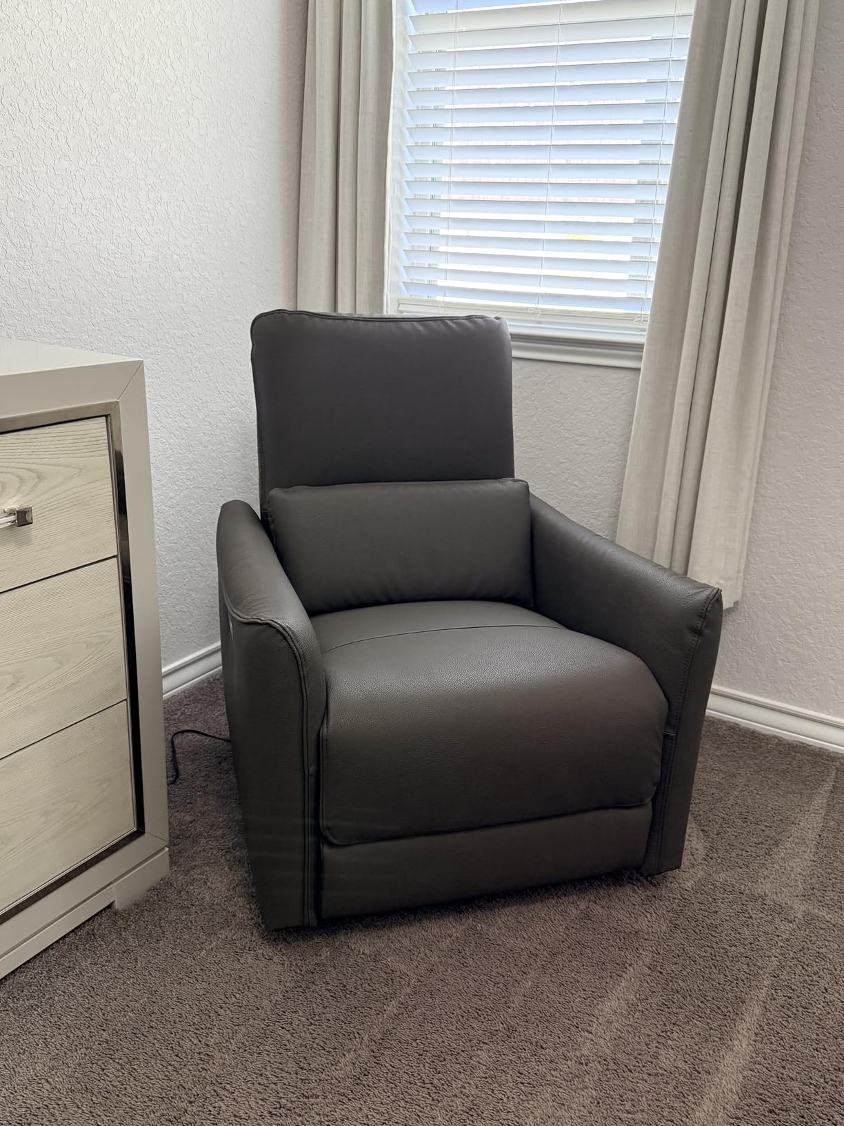 CHITA Power Recliner Chair, Swivel Nursery Glider, Medium, Cognac Brown customer photo 2