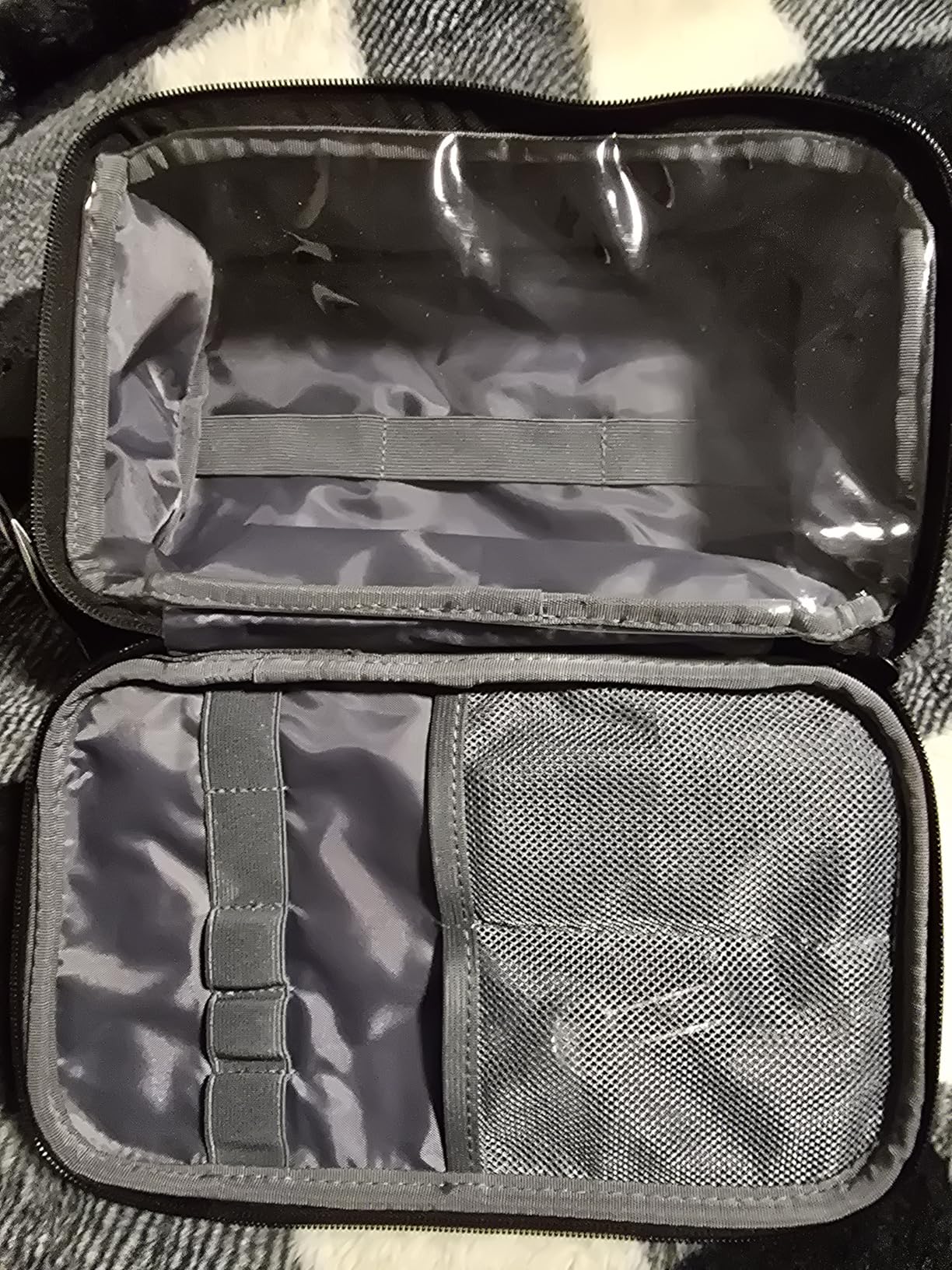 ZEEMO Travel Toiletry Bag for Men, Medium Water-Resistant Double-Sided Full-Open Dopp Kit, Versatile Organizer for Shower and Hygiene Accessories, Bathroom Essentials, Cosmetics, Black customer photo 1