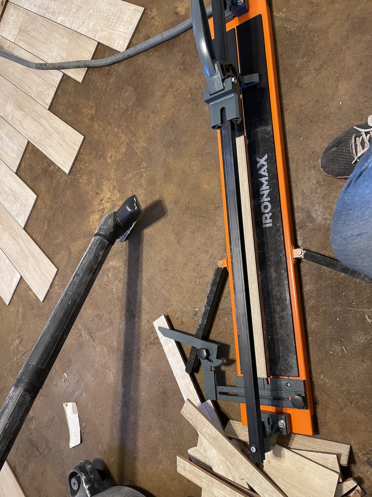 ERGOMASTER Manual Tile Cutter 48 Inch with Ergonomic Handle & Tungsten Carbide Cutting Wheels, Porcelain Ceramic Floor Tile Cutter with Anti-Skid Feet and Removable Scale (48 Inches) customer photo 2