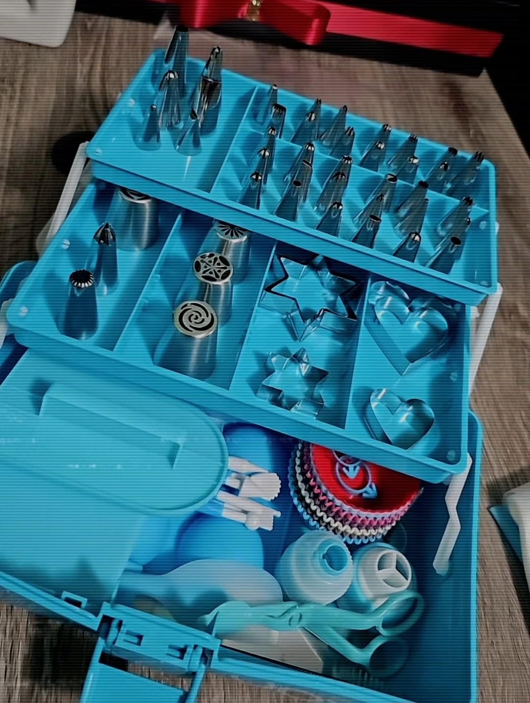 Cake Decorating Tools Supplies Kit: 236pcs Baking Accessories with Storage Case - Piping Bags and Icing Tips Set - Cupcake Cookie Frosting Fondant Bakery Set for Adults Beginners or Professional, Blue customer photo 1