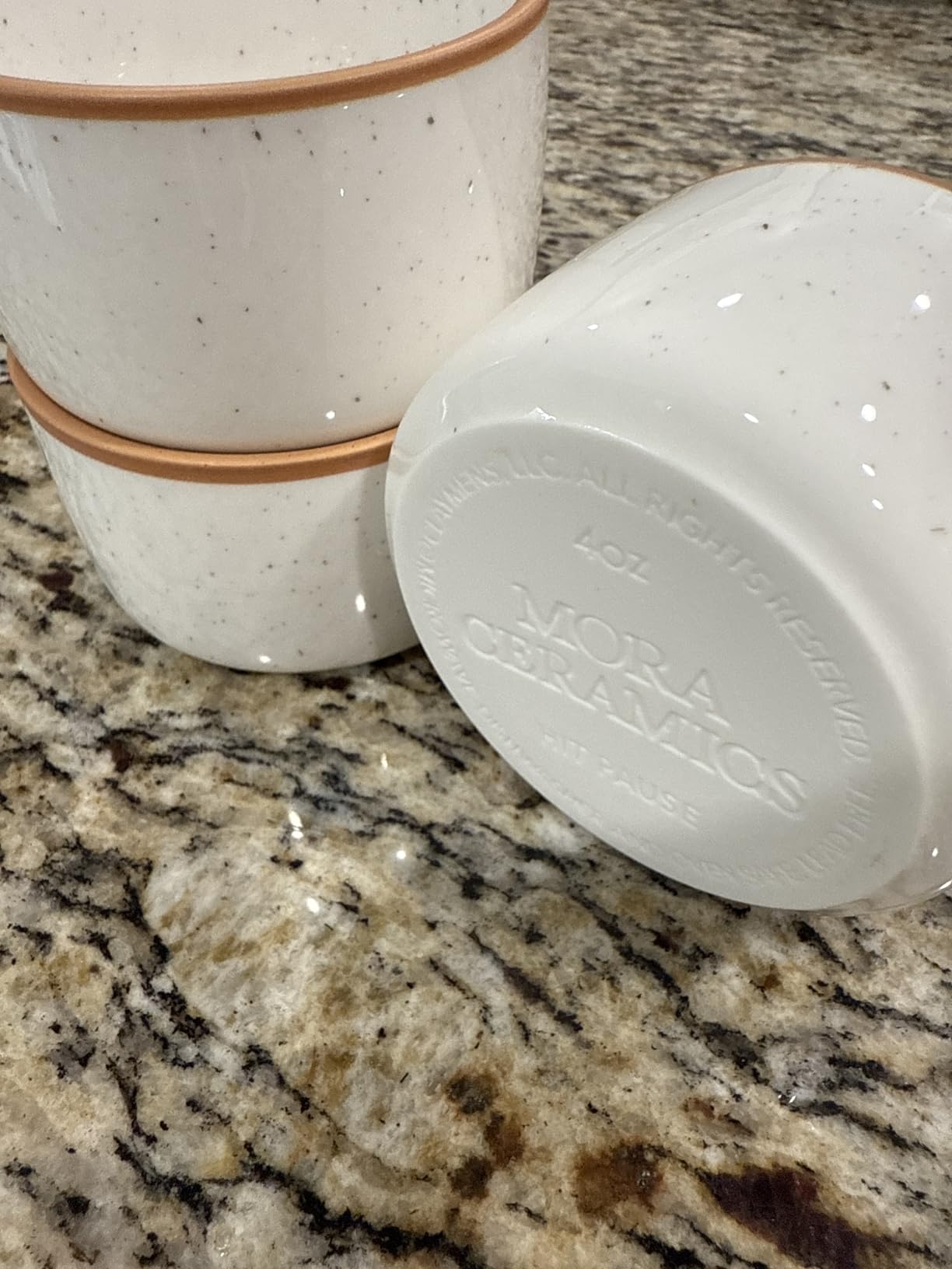 Mora Ceramic Ramekins - 8oz, Set of 6 - Small Oven Safe Baking Dishes/Cups - For Personal Pudding, Creme Brulee, Souffle, Serving Dip, Custard, Ice Cream - Single Mini Bowls - Assorted Neutrals customer photo 2