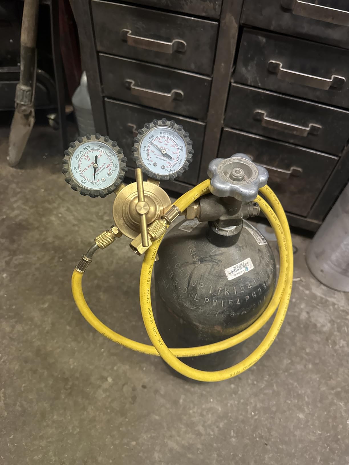 Nitrogen Regulator Havc 0-600 PSI, CGA580 Inlet Connection, 1/4'' Male Flare Outlet Connection, High Pressure Nitrogen Tank Regulator for Purging&Pressure Testing, Leak Checking, Welding customer photo 1