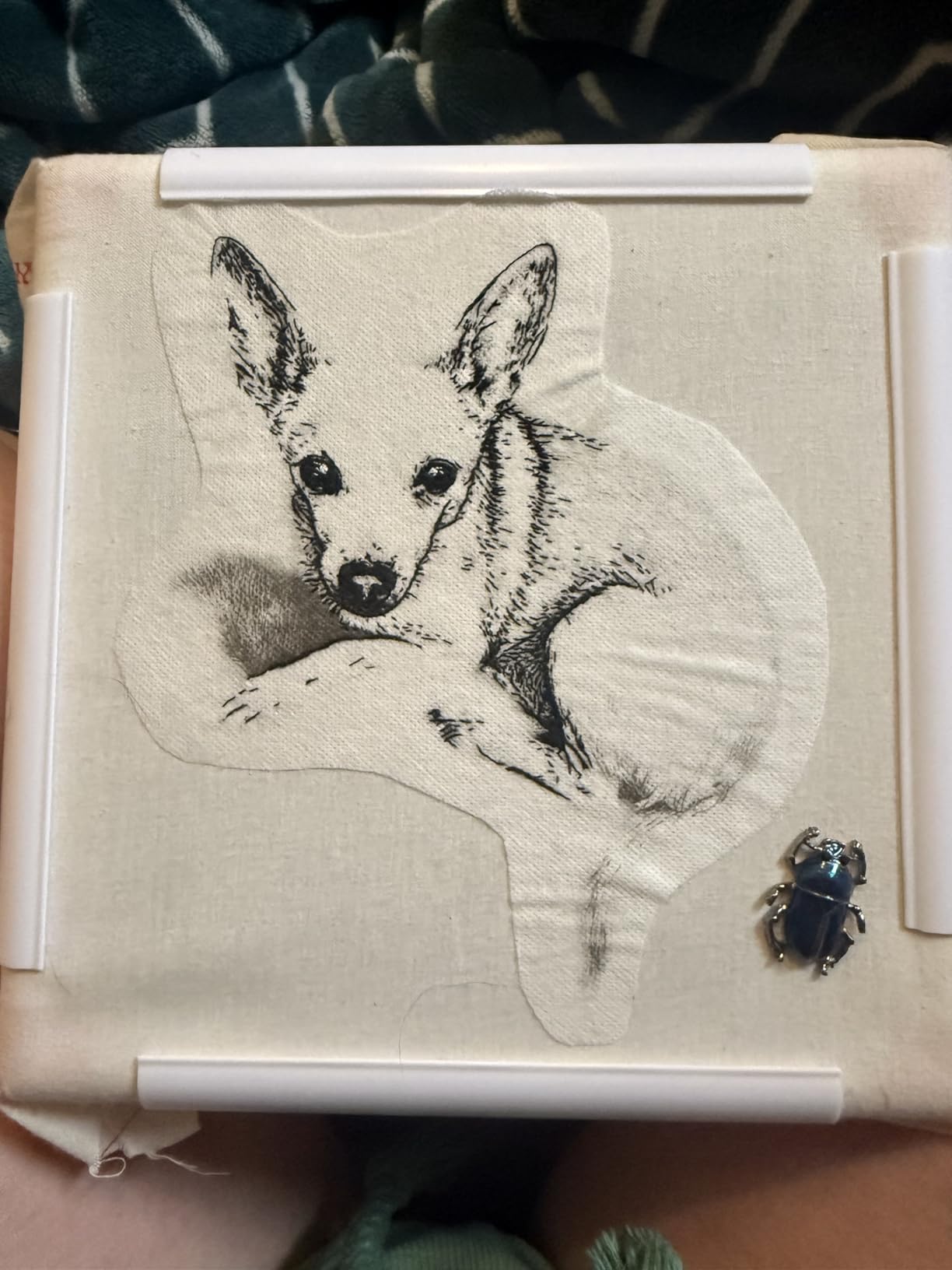 Janinka Embroidery Hoop 3 Pcs Cross Stitch Hoops and Frames White Rectangular Cross Stitch Embroidery Snap Frame DIY Sewing Tool for Quilting Silk-Painting 6 x 6, 8 x 8, 11 x 11 in(White) customer photo 1