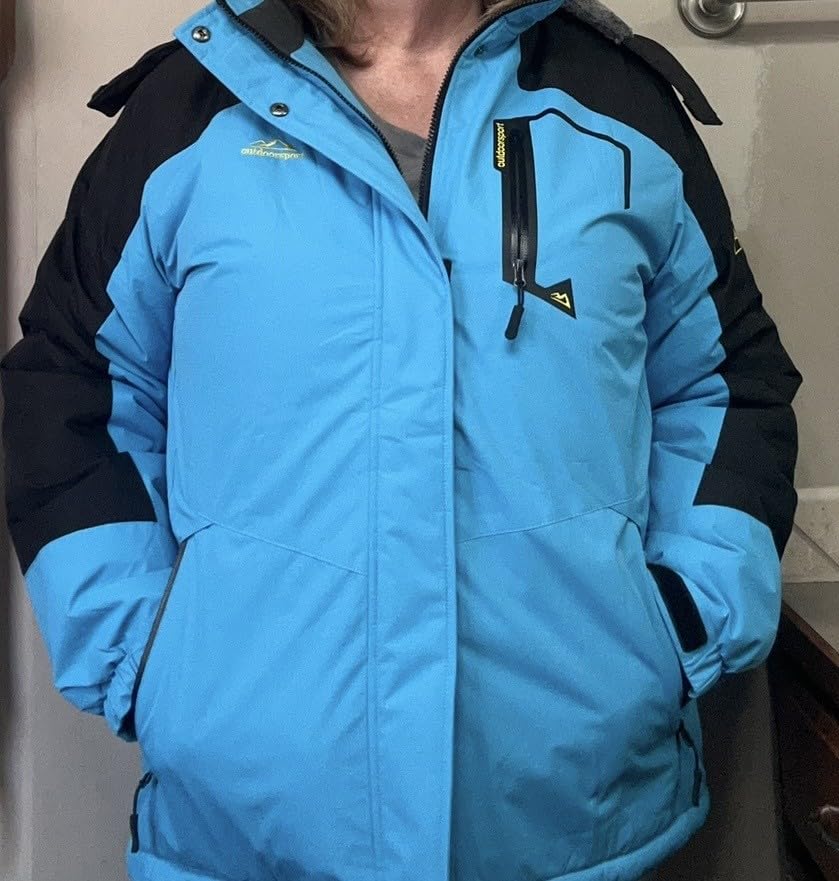 Women's Ski Jacket Waterproof Insulated Snow Jacket Warm Windproof Winter Coats with Hood Fleece Lined Jacket customer photo 1
