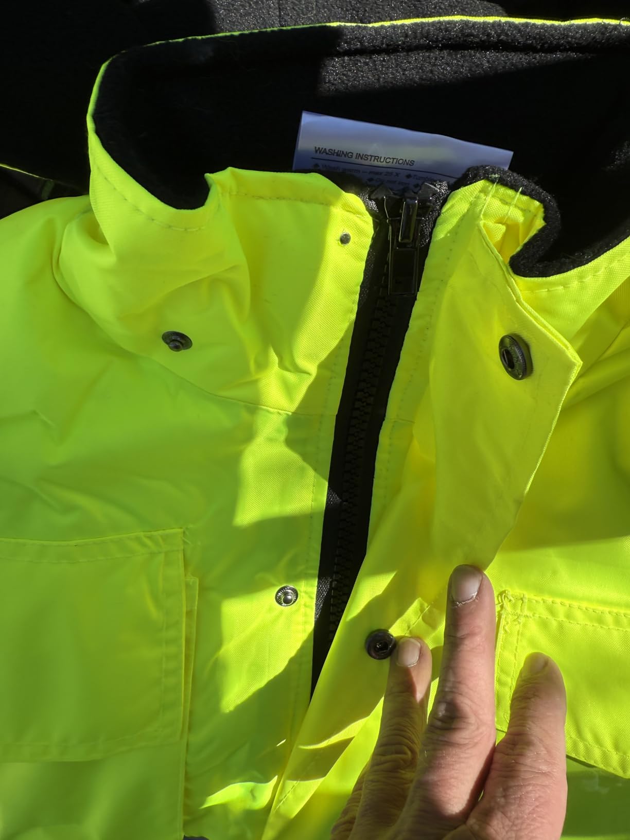 sesafety Reflective Jacket for Men, High Visibility Hi Vis Construction Bomber Jackets Waterproof with Pockets and Zipper, Black Bottom, Class 3 customer photo 2