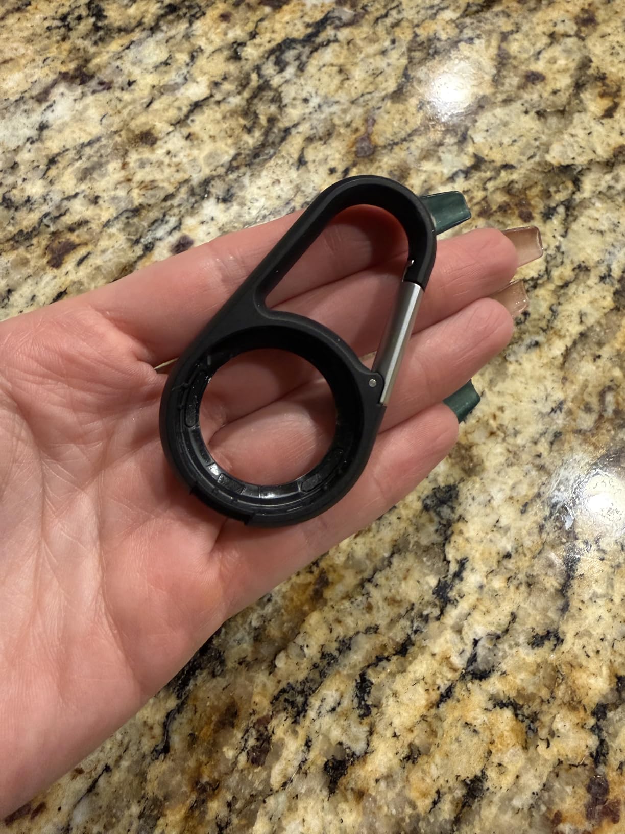 Apple AirTag Secure Holder with Carabiner - Durable Scratch Resistant Case With Open Face & Raised Edges - Protective AirTag Keychain Accessory For Keys, Pets, Luggage & More - Black customer photo 2
