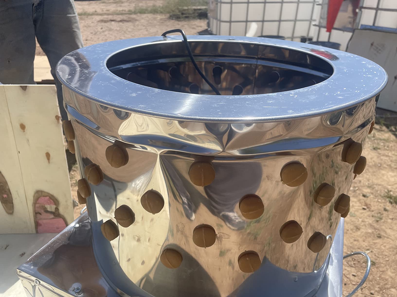2HP 20In Stainless Steel Chicken Plucker Machine, Plucking Machine De-Feather, 110V 1500w 275r/min, Silver customer photo 2