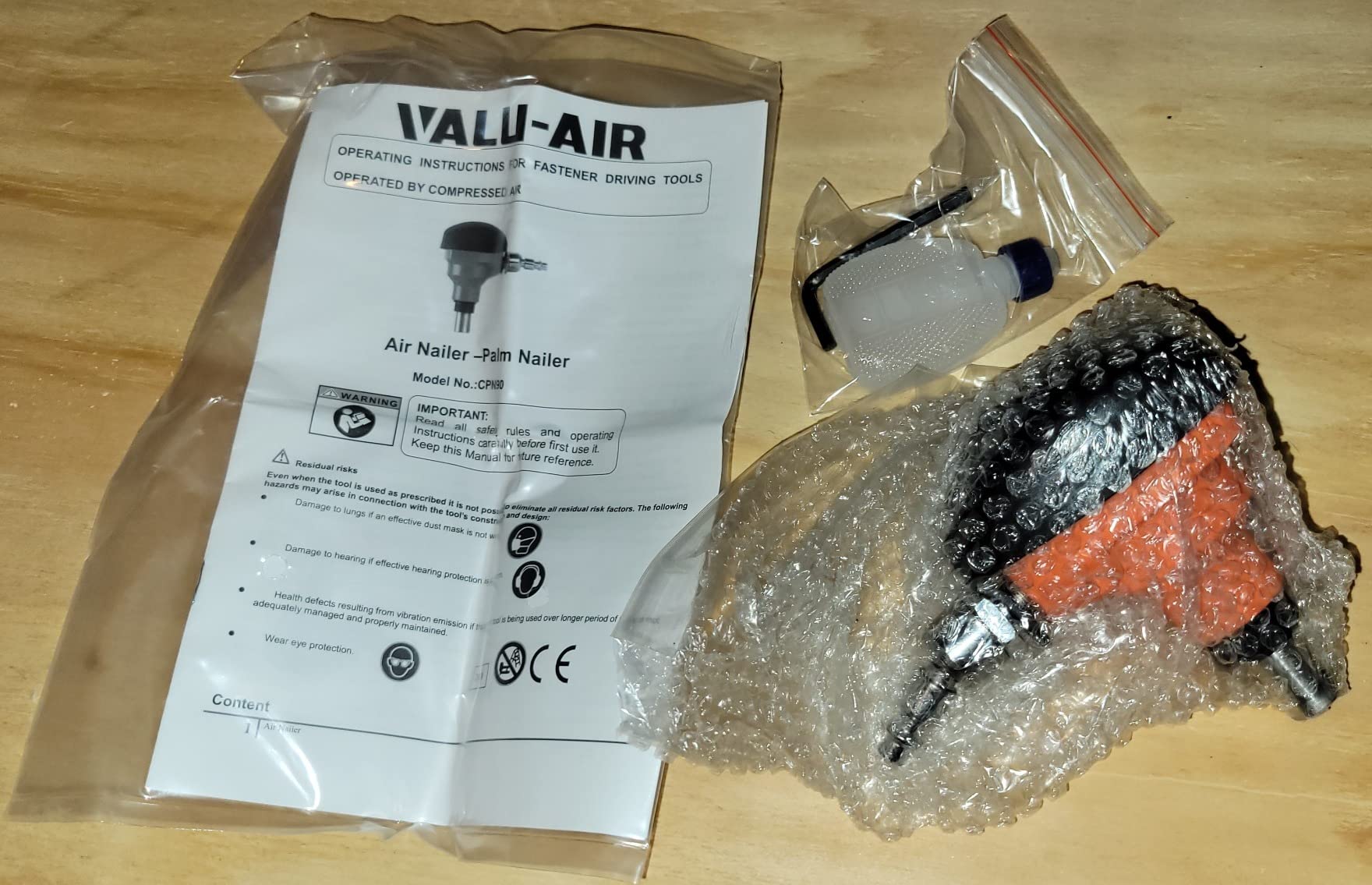 Valu-Air CPN90 Pneumatic Mini Palm Nailer 2-1/2