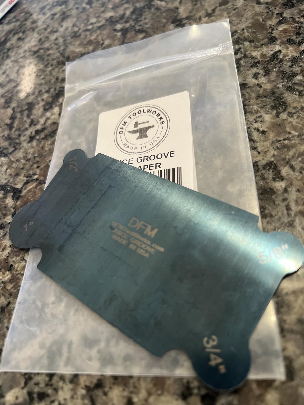 DFM Tool Works Curved Cabinet Scraper Cards - Precision Cabinet Scraper for Woodworking, Multi-Use Woodworking Tools, Wood Finishers, Quality Card Scraping Tool, Made in USA, Juice Groove - Blue customer photo 2