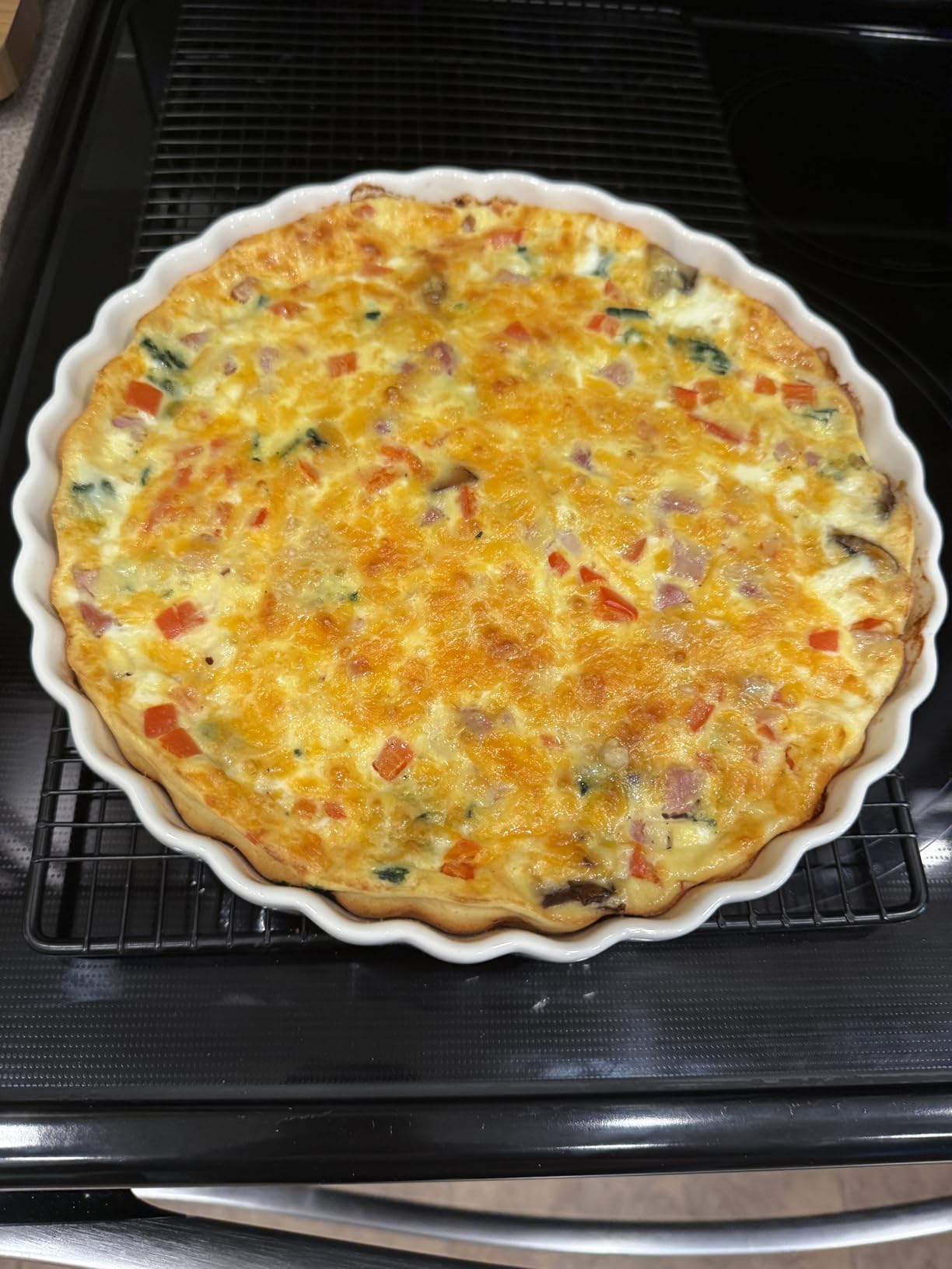 LOVECASA Porcelain Quiche Baking Dish, 10 Inch Reusable Pie Pan Quiche Pan, Non-Stick Round Pie Dish, Tart Pan with Ruffled Edge, Pie Pan for Pies | Microwave, Dishwasher, and Oven Safe (White) customer photo 2