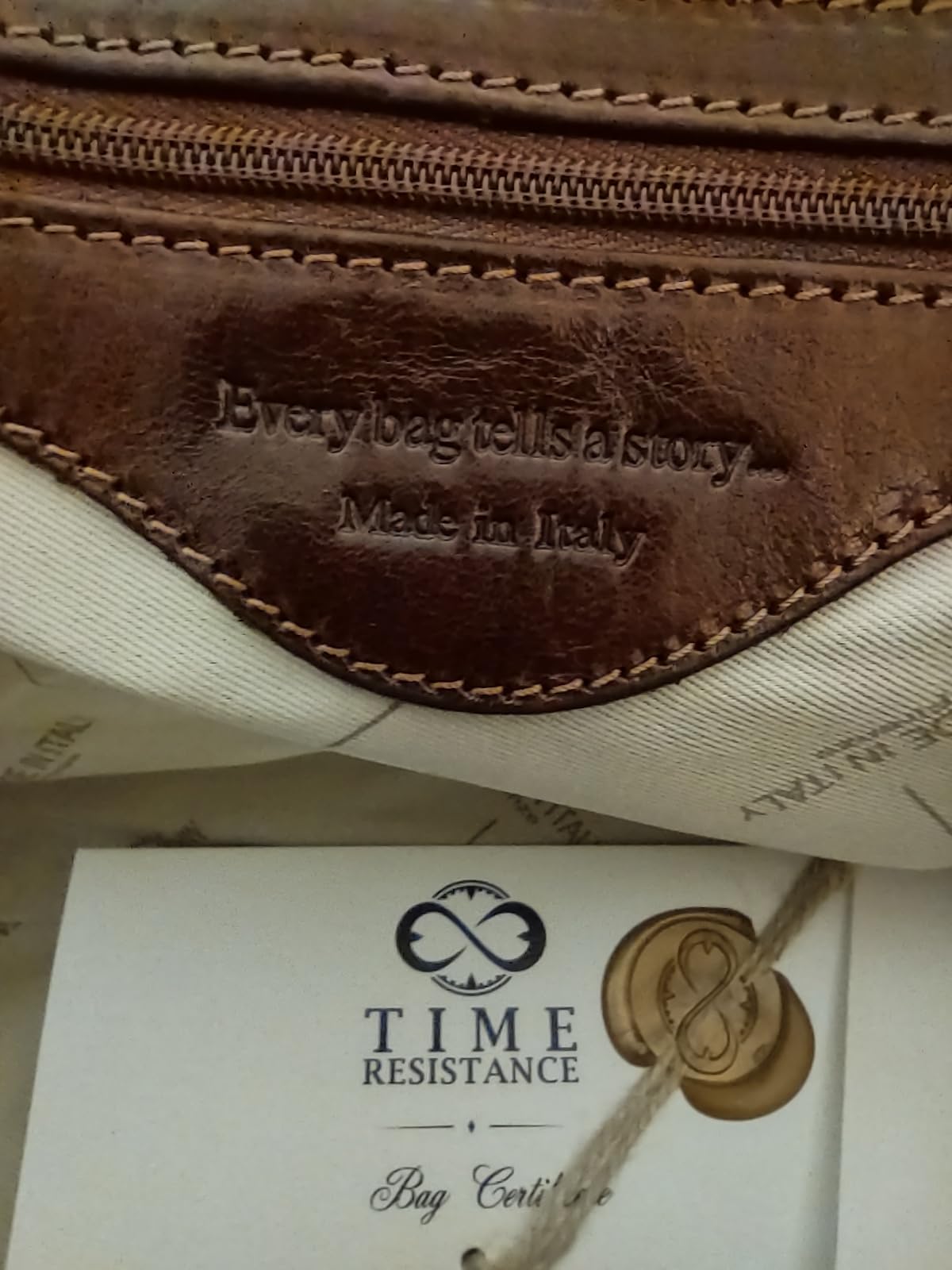 Time Resistance Leather Duffel Bag - Large Weekend Gym Travel Bag (Cognac Brown) customer photo 2