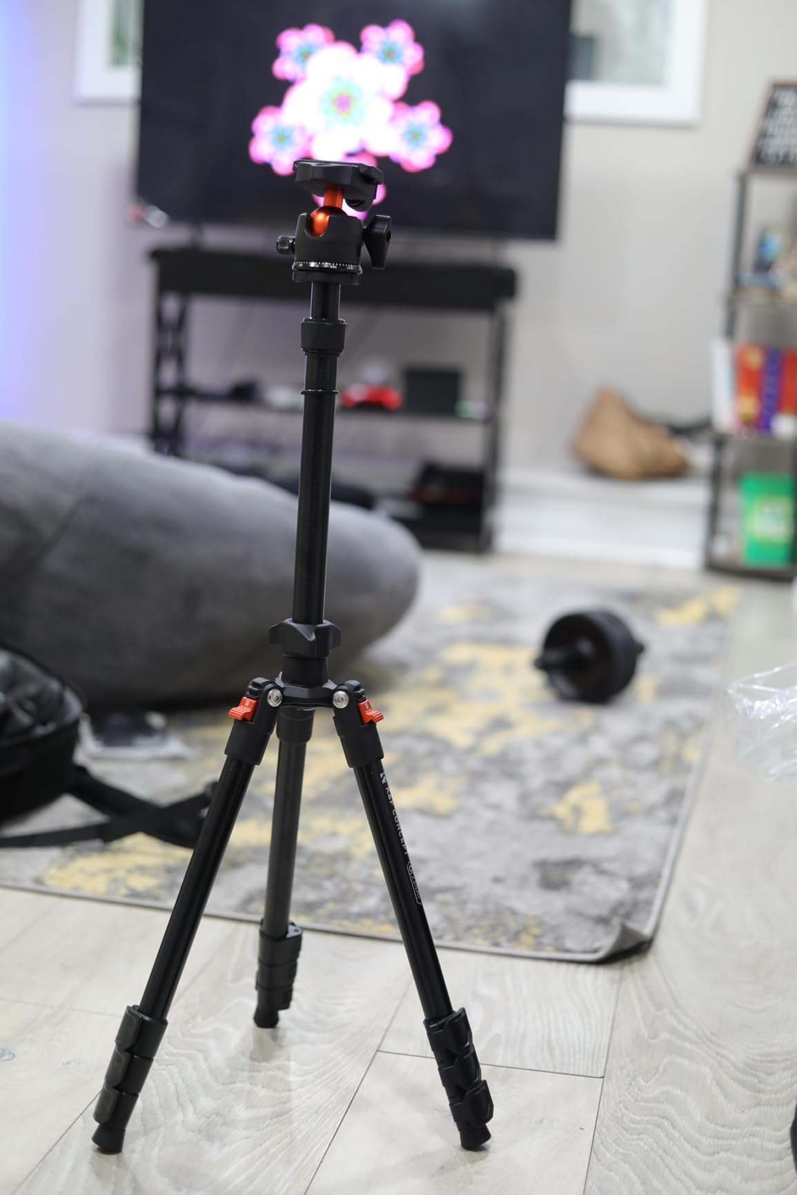 K&F CONCEPT 64 inch/163 cm Camera Tripod,Lightweight Travel Outdoor DSLR Tripods with 360 Degree Ball Head Load Capacity 17.6 lbs/8 kg,Cellphone Clip for Smartphone Live Streaming Vlog O234A1+BH-36 customer photo 2