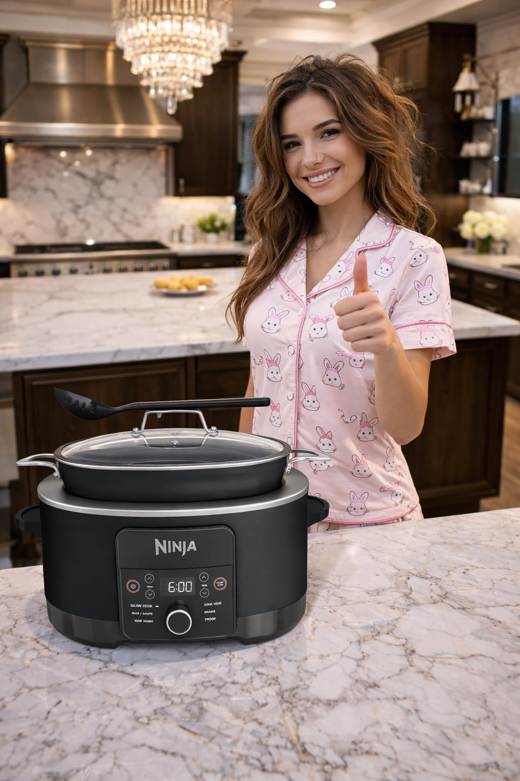 Ninja® 14-in-1 PossibleCooker™ PRO | 8.5qt, Sous Vide, Proof, Bake, & Steam Multicooker | Slow Cooker, Dutch Oven | Glass Lid & Integrated Spoon | Nonstick, Oven Safe Pot 500°F | Sea Salt Gray |MC1001 customer photo 1
